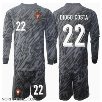Billige Fotballdrakt Portugal Diogo Costa #22 Keeper Replika Bortedraktsett Barn EM 2024 Langermet (med bukser)